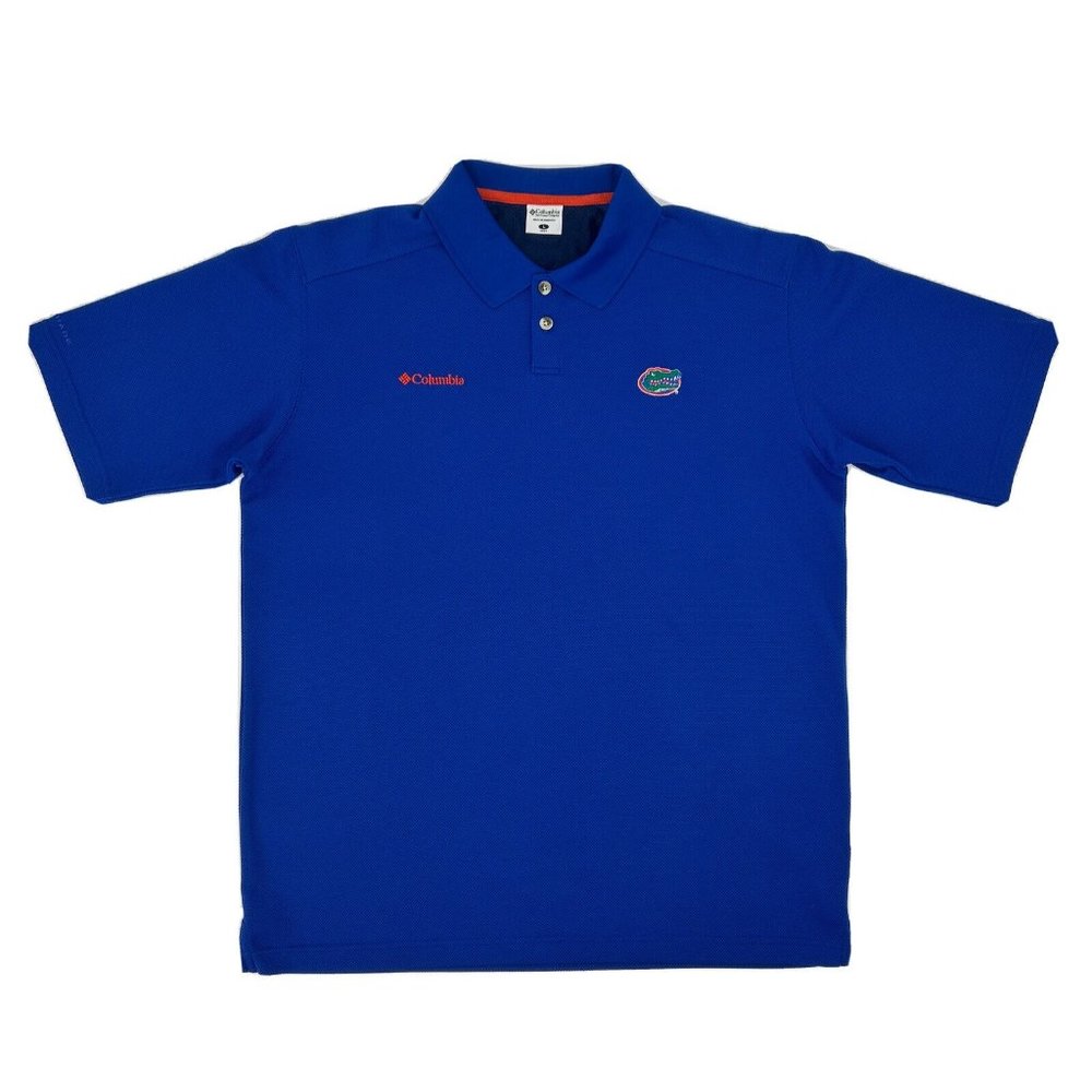 Men's Columbia Short‎ Sleeve Polo Shirt Blue L Florida Gators